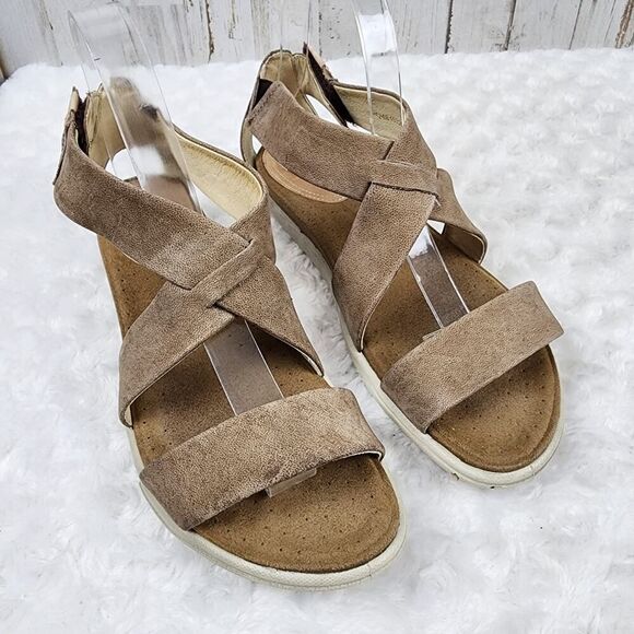 Ecco Slingback Sandals Tan Size 38 US 7/7.5 - Picture 1 of 12